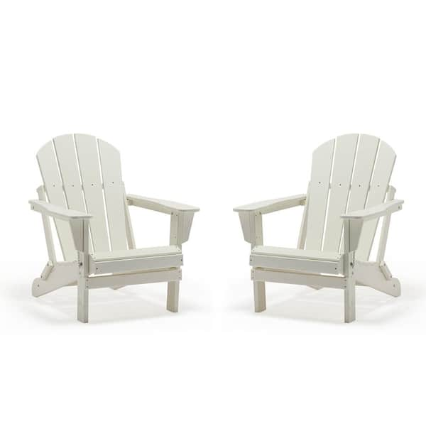 White Folding Plastic Adirondack Chair (Set Of 2) ADK-2SET-BS-2 - The ...