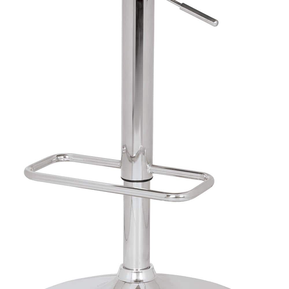 Rania Red and Chrome Adjustable Swivel Acrylic Bar Stool