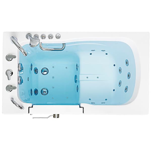 Capri 52 in. x 30 in. Walk-In Whirlpool & Air Bath in White with LHS Outward Swing Door, Heated Seat and Fast Fill/Drain