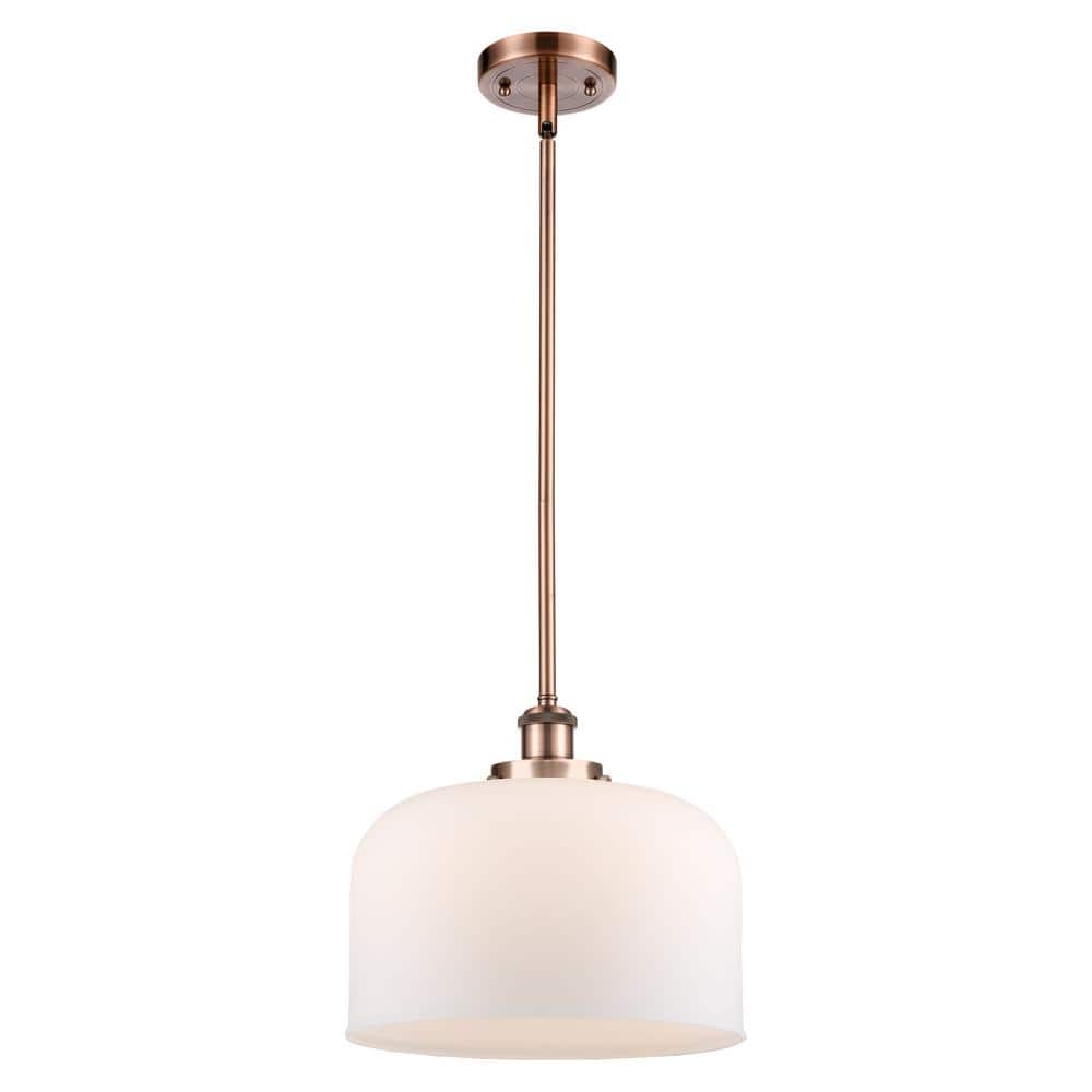 Bell 60-Watt 1-Light Antique Copper Shaded Mini Pendant Light with Matte White Glass price history on PriceWatchPro