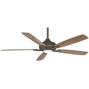 Dyno XL 60 in. Integrated LED Indoor Heirloom Bronze Smart Ceiling Fan with Light Kit with Hand Held Remote Control