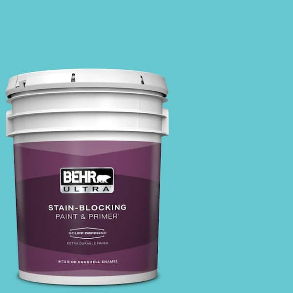 BEHR ULTRA 5 gal. #P470-4 Paradise Sky Extra Durable Eggshell Enamel Interior Paint & Primer