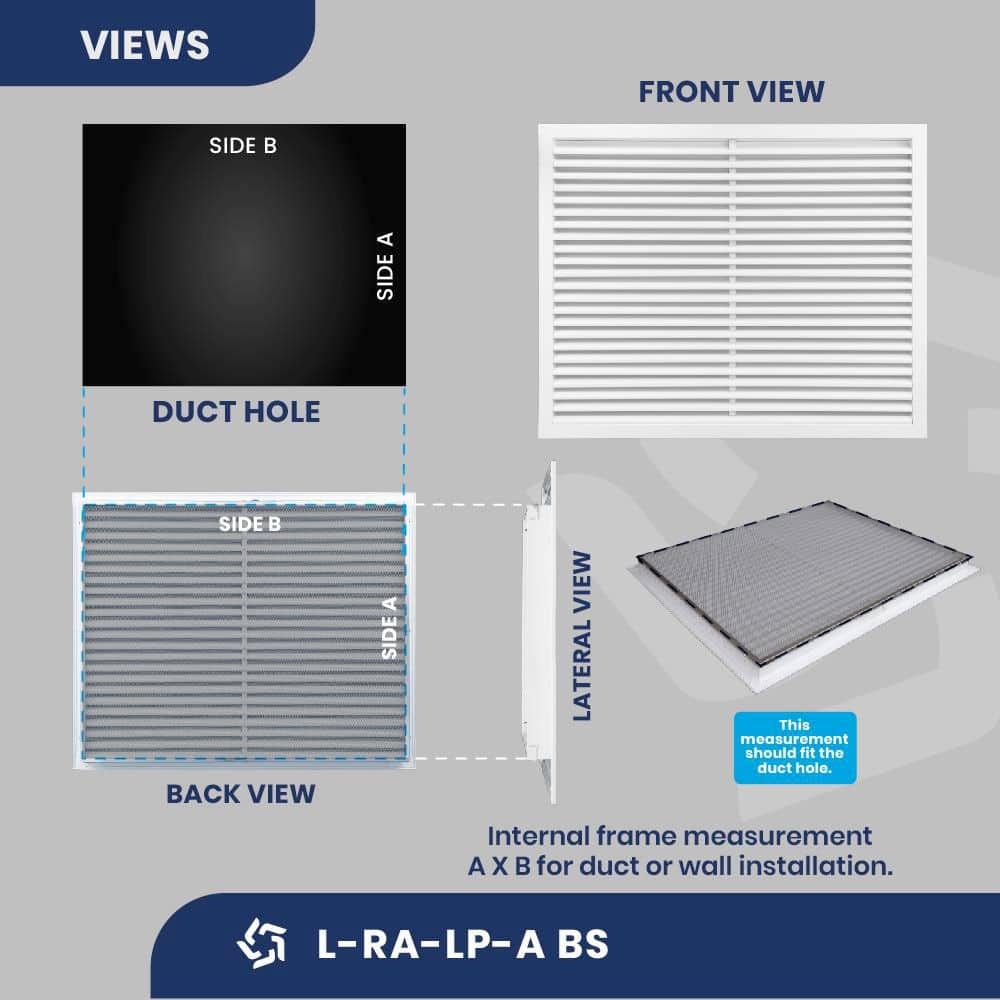 32 x 18 White Aluminum Outdoor Return Air Grille