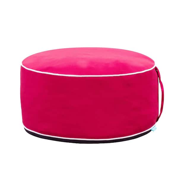 20.5 in. Round Inflatable Outdoor Ottoman Waterproof Patio Foot Rest Red 1 Piece