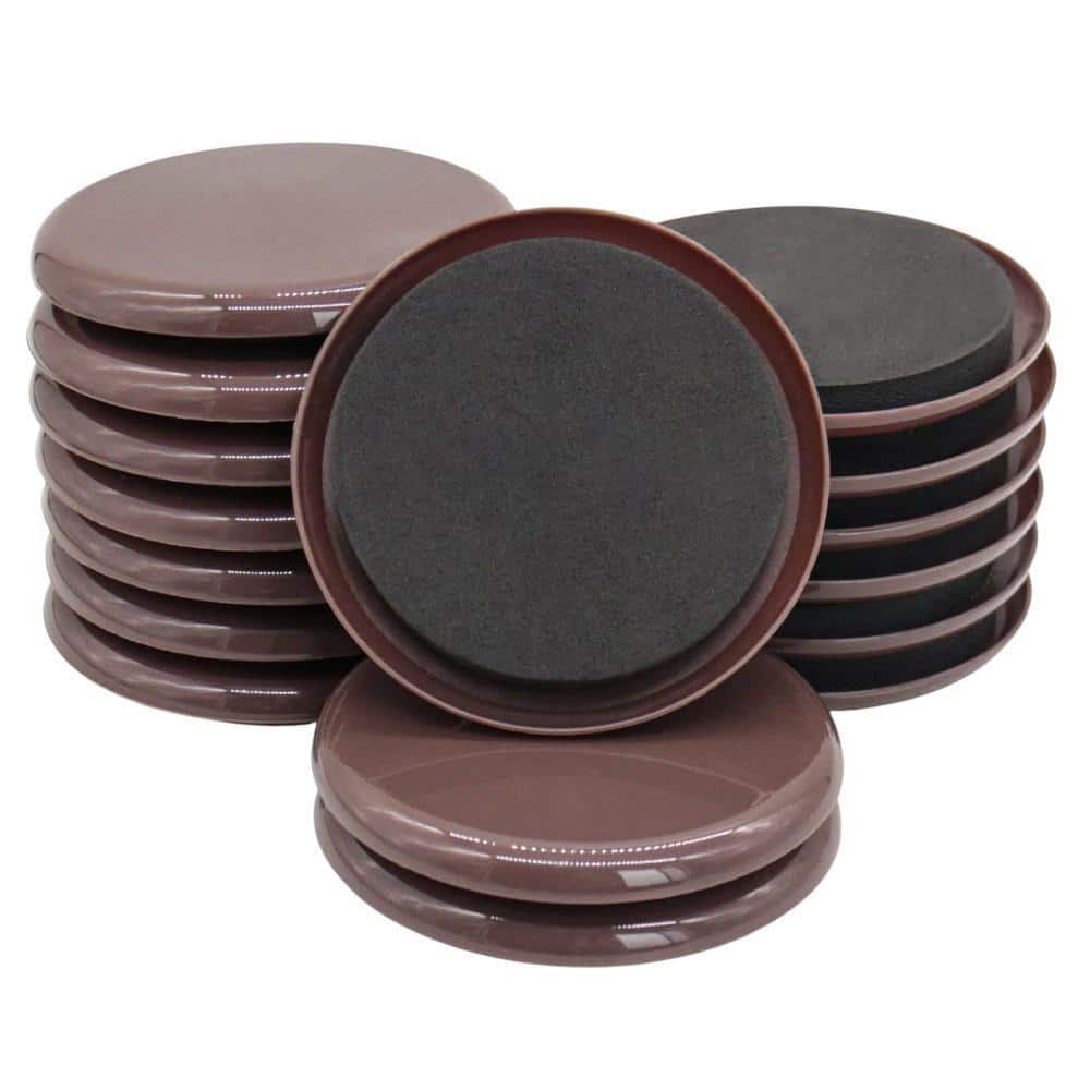 3 1/2 Inch Plastic & Rubber Foam Furniture Sliders for Carpet