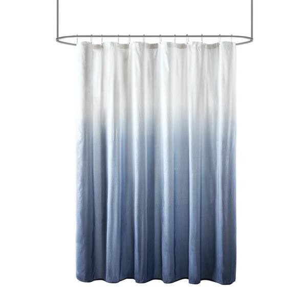 Madison Park Loire Blue 72 In X, Blue Ombre Ruffle Shower Curtain