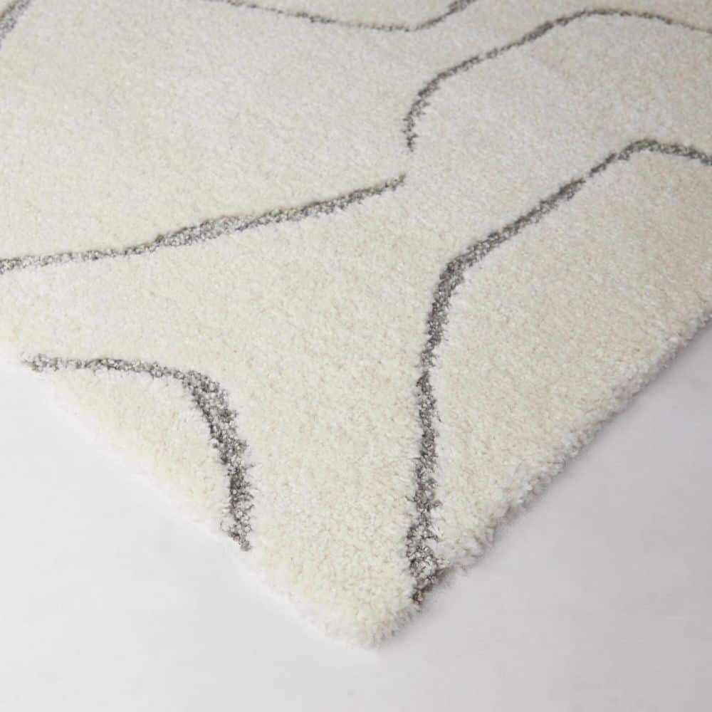 Gray and Ivory Abstract Synthetic Kids' Area Rug, 7'10" x 10'