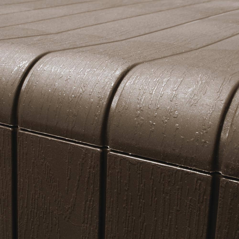 Brown Lockable Plastic Outdoor Storage Deck Box