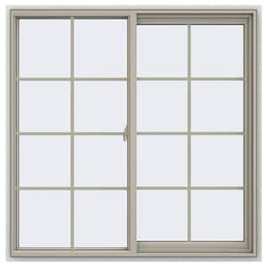 47.5 in. x 47.5 in. V-2500 Series Desert Sand Vinyl Right-Handed Sliding Window with Colonial Grids/Grilles