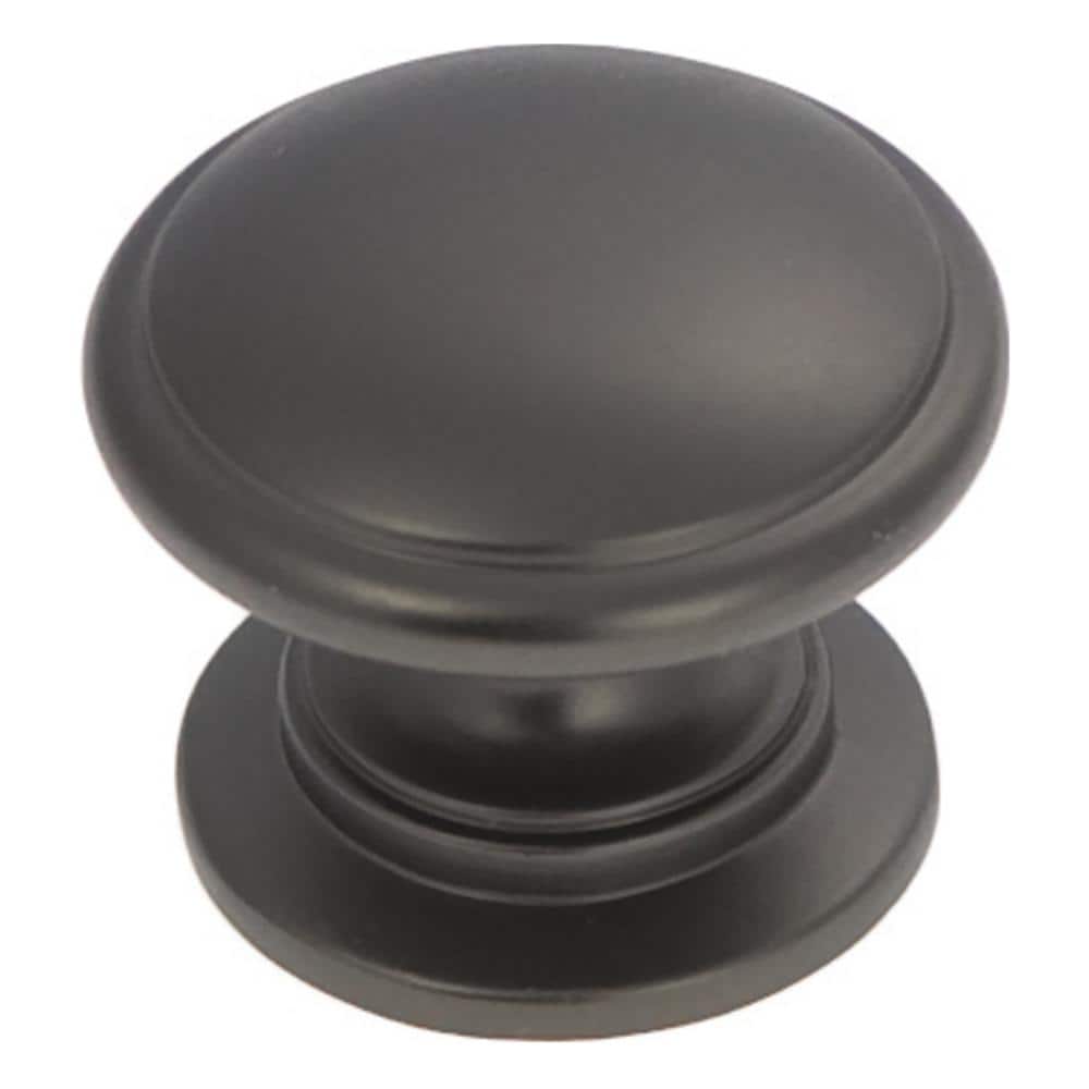 Williamsburg Black Matte Round Mushroom Cabinet Knob