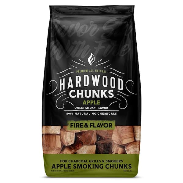 Fire and Flavor Premium All Natural Smoking Wood Chunks, 4 Pounds, Apple, Sweet & Fruity
