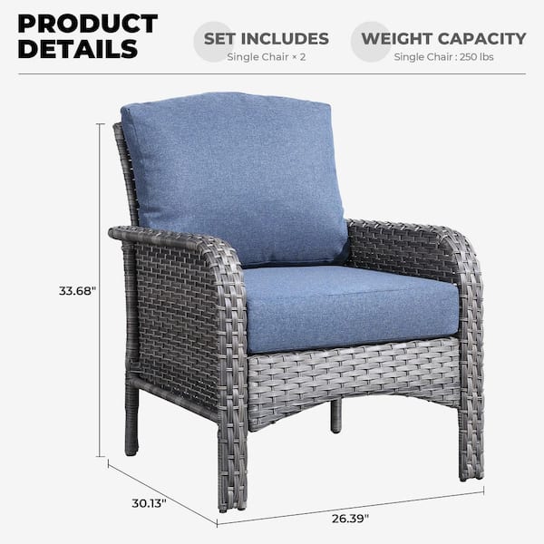 XIZZI Aster Gray Wicker Outdoor Patio Stationary Lounge