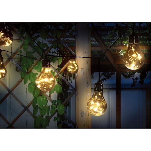 Outdoor 64 in. Solar Edison Bulb Integrated LED String Lights (4-Pack)