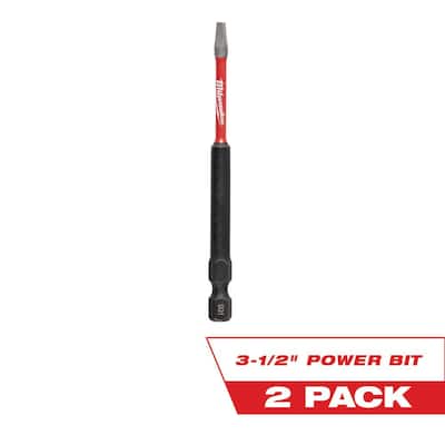 SHOCKWAVE Impact Duty 3-1/2 in. Square #1 Alloy Steel Screw Driver Bit (2-Pack)