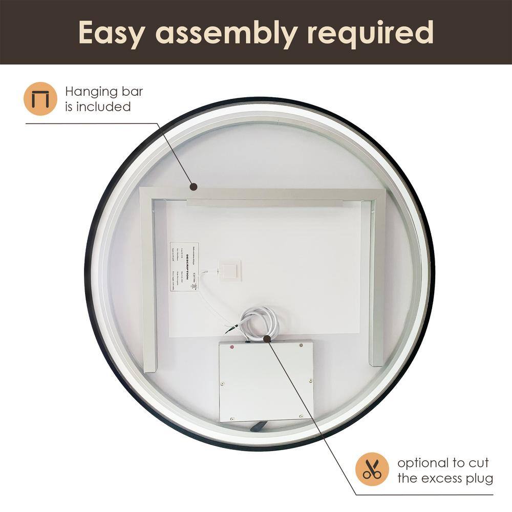 Round Silver and Gold LED Bathroom Vanity Mirror