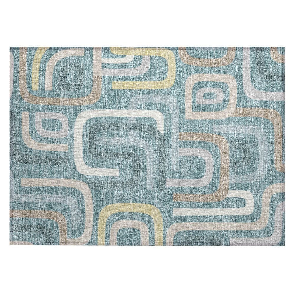 Chantille Machine Washable Indoor/Outdoor Abstract ACN2551 Teal 2 ft. x 3 ft. Accent Rug price history on PriceWatchPro