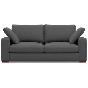 Charlie 78-inch Straight Arm Tightly Woven Performance Fabric Rectangle Sofa in. Pebble Grey