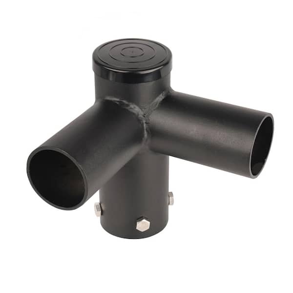 J&H LED 7 in. 90-Degree Twin Spoke Mounting Bracket Tenon Adapter for LED Outdoor Pole Lights
