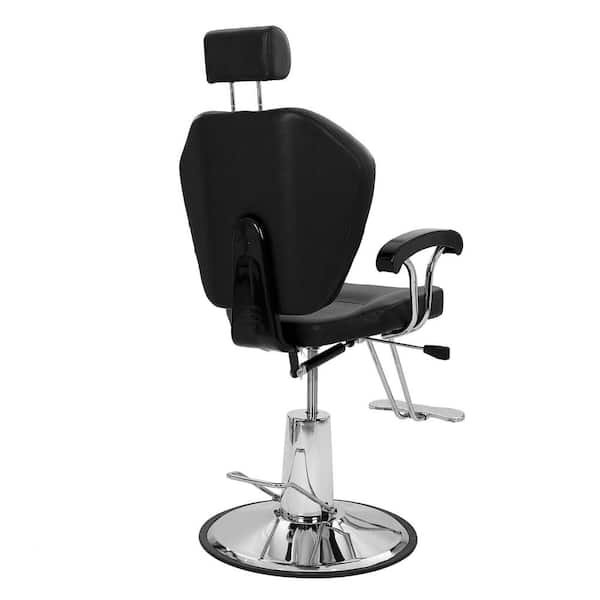 Winado Black Hydraulic Barber Chair Adjustable Height Salon Spa Styling Beauty Swivel Grooming Equipment