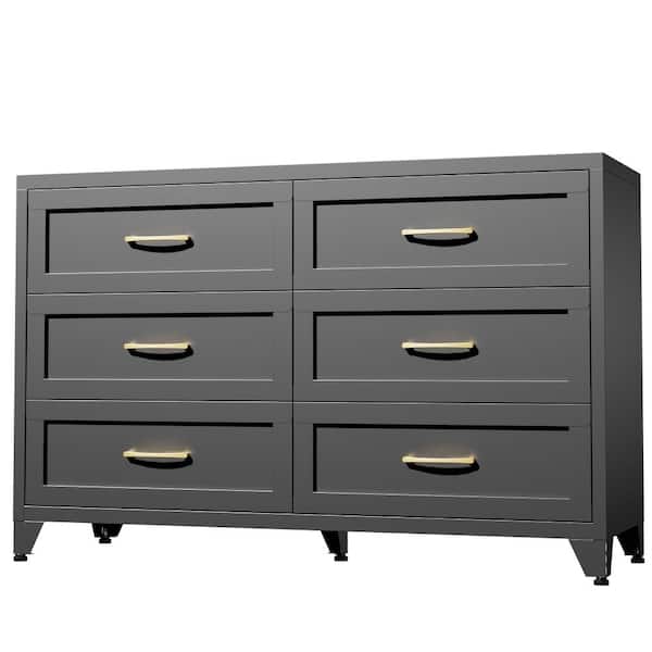 dresser with metal glides Wooden Six-Drawer Dresser with Metal Glides - Bed Bath & Beyond