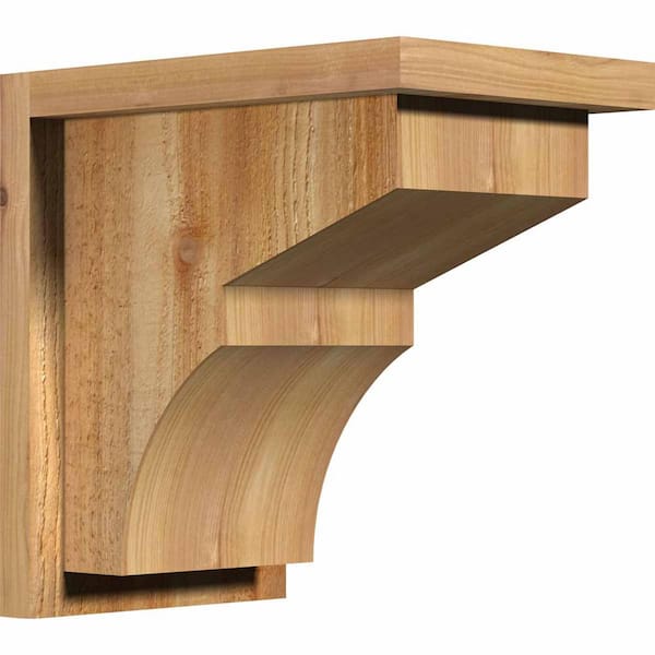 Ekena Millwork 8 in. x 12 in. x 12 in. Monterey Rough Sawn Western Red Cedar Corbel with Backplate