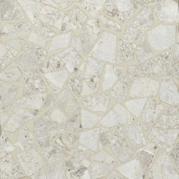 Bedrosians Frammenta Square 12 in. x 12 in. White Porcelain Mosaic Tile (10.66 sq. ft./Case)
