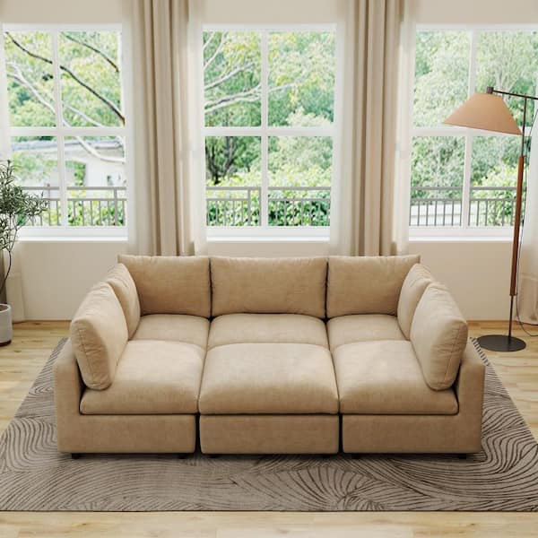 Magic Home Sofa Covers Washable, 134 in. Square Arm Chenille U