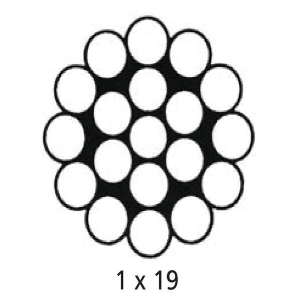 Iam Design 4 Mm 5 32 In Dia X 328 Ft 316 Stainless Steel Wire Cable 1x19 Rigid Cable Ef1x1904 The Home Depot