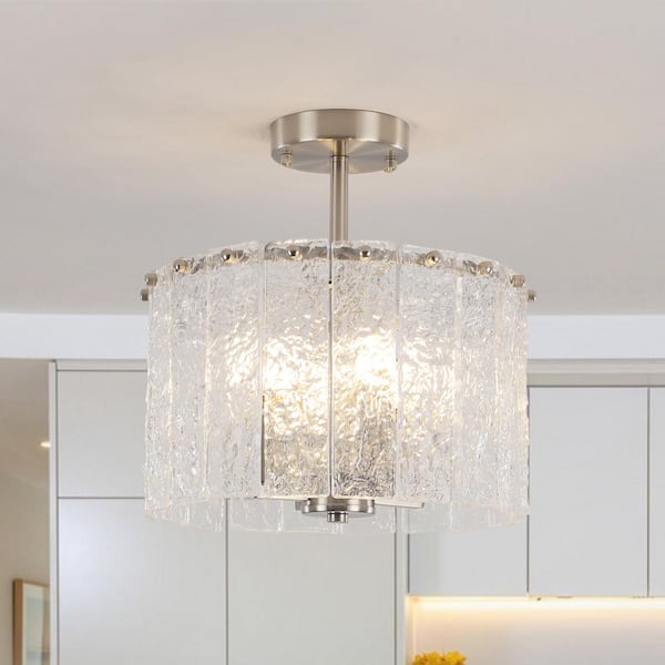 ZJVAIVE 12.5 in. 4-Light Nickel/Sliver Modern Semi-Flush Mount Ceiling  Light with Glass Shade FTX7013S-4-SN - The Home Depot