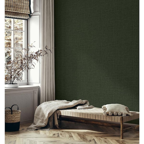 GALEY ALIX 30.75 sq. ft. Forest Green The Alix Faux Weave Vinyl