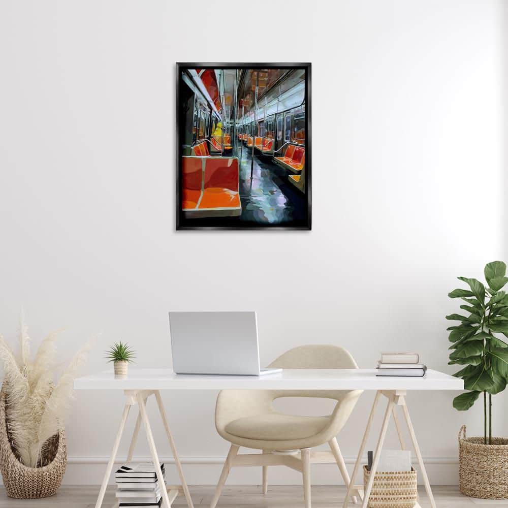 Bird Character in Subway Train by Keith Thomson Black Floater Frame Travel Graphic Art Print 31 in. x 25 in. price history on PriceWatchPro
