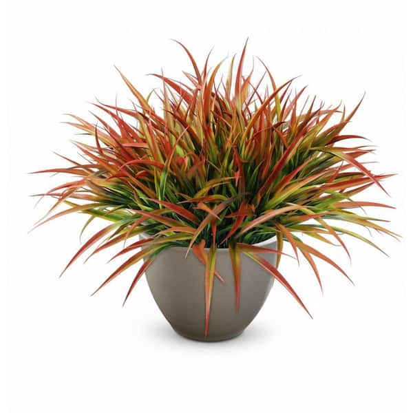 UUDULY 8.00 in. Green Outdoor Artificial Grass Plant UV Resistant Faux  Greenery 12-Pack for Garden Patio Planters SA1059B552
