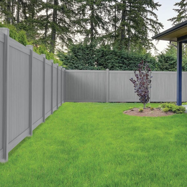 Bryce 6 ft. x 8 ft. Coastal Cedar Privacy Framed Vinyl Flat Fence Panel