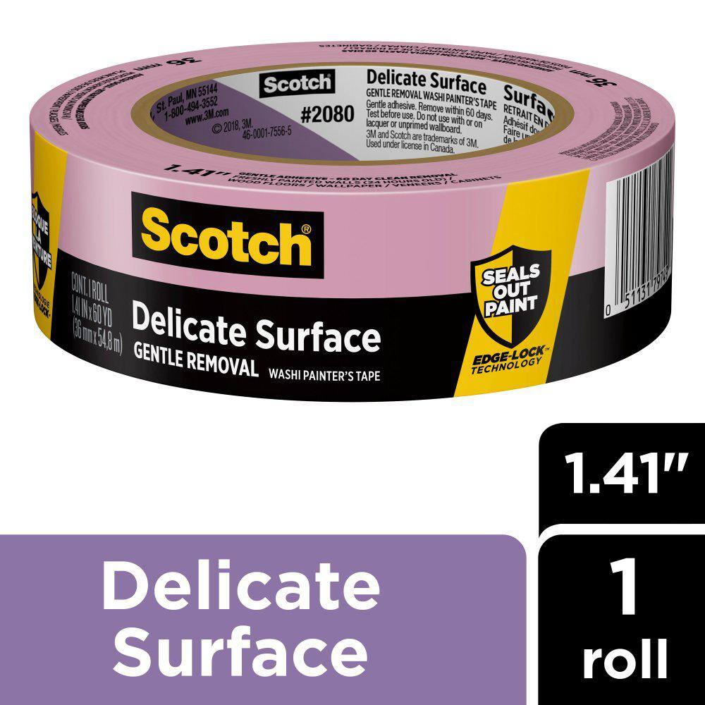 Scotch 1.41 in. x 60 yds. Delicate Surface Painter's Tape with EdgeLock 208036EC The Home Depot