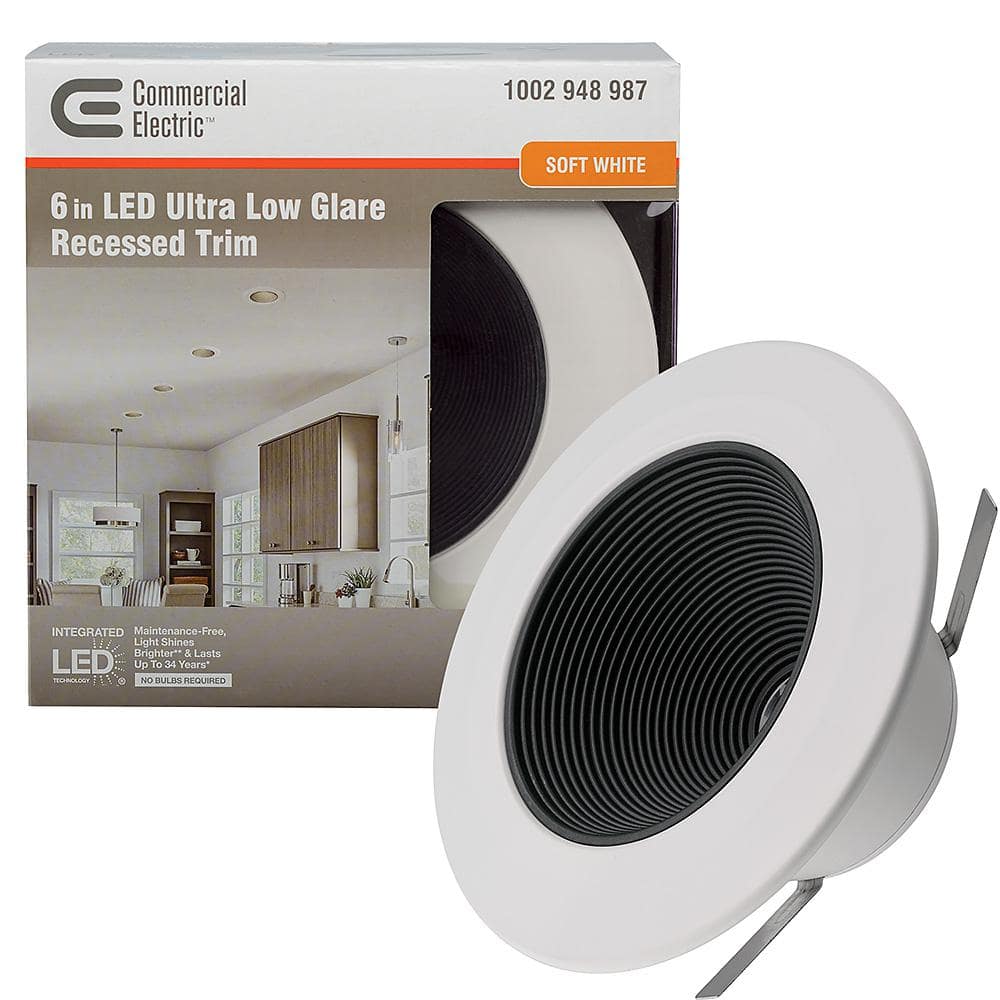 Reviews for Commercial Electric 6 in. Black Low Glare Integrated LED ...