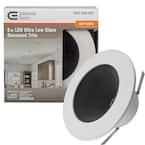 Ultra Low Glare 6 in. 3000K Soft White Integrated LED Recessed Trim Downlight Deep Black Baffle Insert 670 Lumens