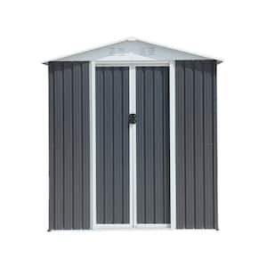 6 ft. W x 4 ft. D Gray Metal Outdoor Storage Shed with Sliding Doors (24 sq. ft.)