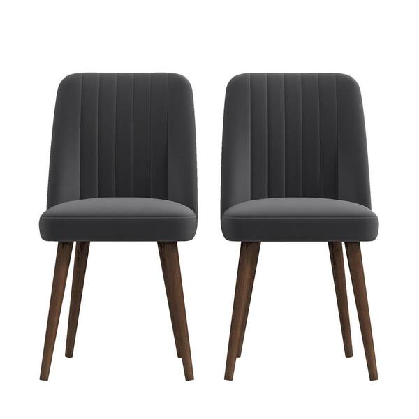 grey dining chairs pair