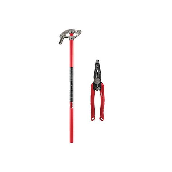 Milwaukee 1/2 in. Aluminum Conduit Bender and Handle and 9 in. 7-in-1 Combination Wire Strippers Pliers