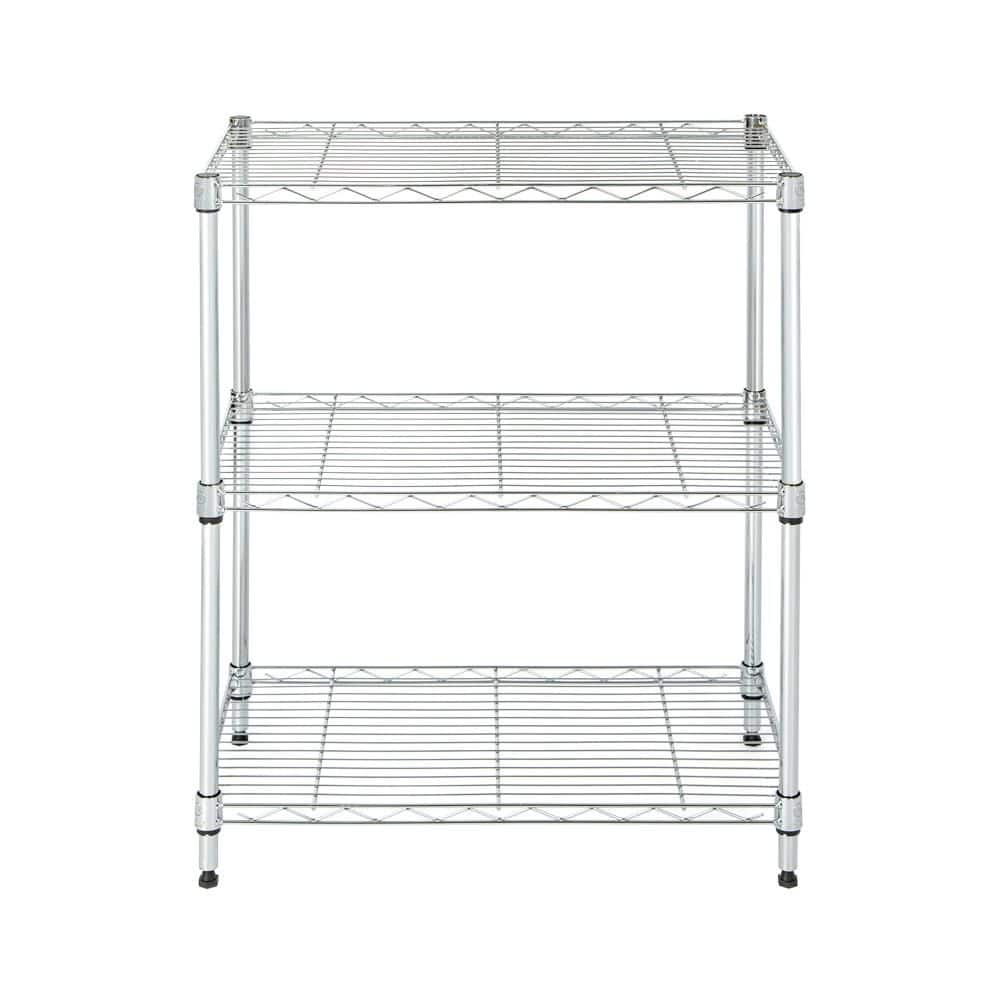 3-Tier Steel Wire Shelving Unit Chrome (24 in. W x 30 in. H x 14 in. D) price history on PriceWatchPro