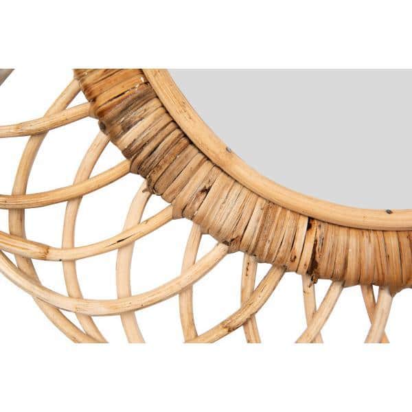 Natural Bamboo Oval Full-Length Wall Mirror