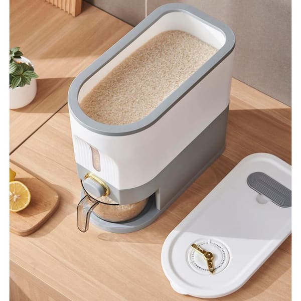 1 Piece Airtight Moisture-Proof Dry Food Dispensers Set, 176 oz. with Measuring Cup, Drawer for Rice, Corn, Soybean