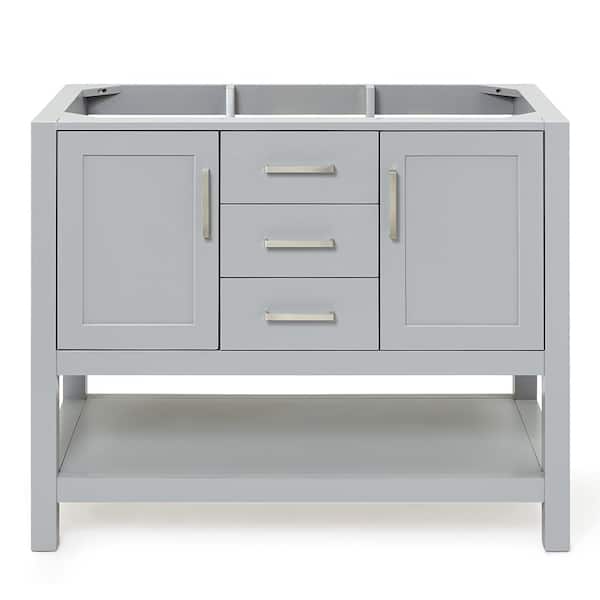 ARIEL Bayhill 42 in. W x 21.5 in. D x 34.5 in. H Freestanding Bath Vanity Cabinet Only in Grey