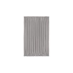 Darcy 54 in. W x 40 in. L Solid Polyester Rod Pocket Light Filtering Door Panel Curtain in Grey with Tieback