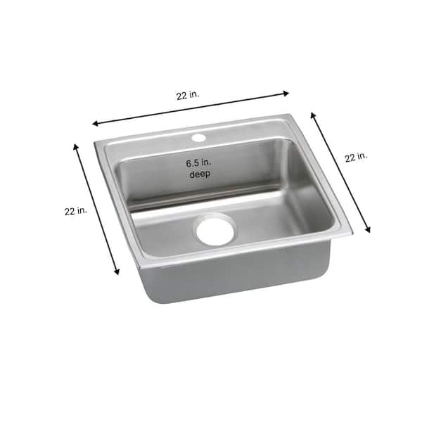 Lustertone 22 in. Drop-in Single Bowl 18-Gauge Stainless Steel Kitchen ADA Sink Only