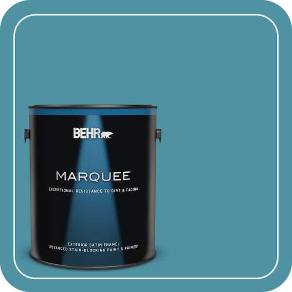 BEHR MARQUEE 1 gal. #530D-6 Teal Bayou Satin Enamel Exterior Paint & Primer