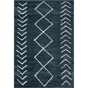 Cana Blue 8 ft. x 10 ft. Diamond Transitional Casual Synthetic Area Rug