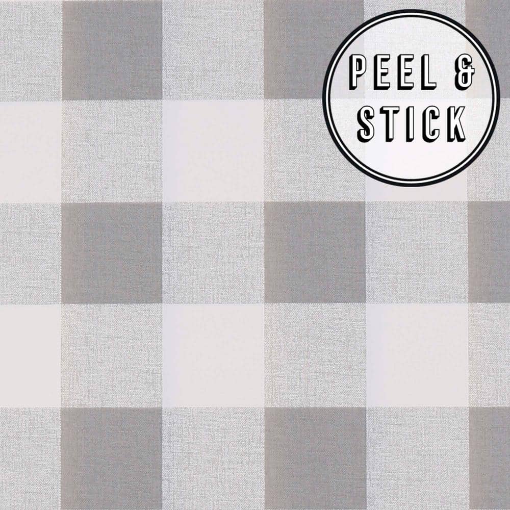 Transform Grey Check Peel and Stick Wallpaper