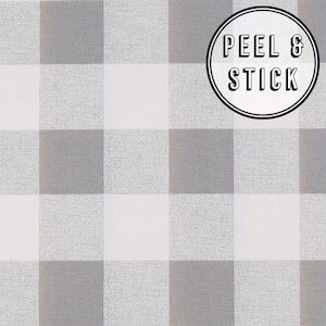 Grey Check Peel and Stick Removable Wallpaper