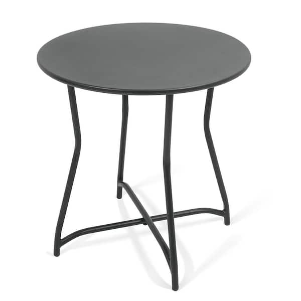 Pocassy Black All-Iron Round Side Table